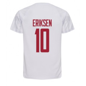 Danska Christian Eriksen #10 Gostujuci Dres SP 2022 Kratak Rukavima